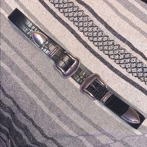 Double buckle western belt